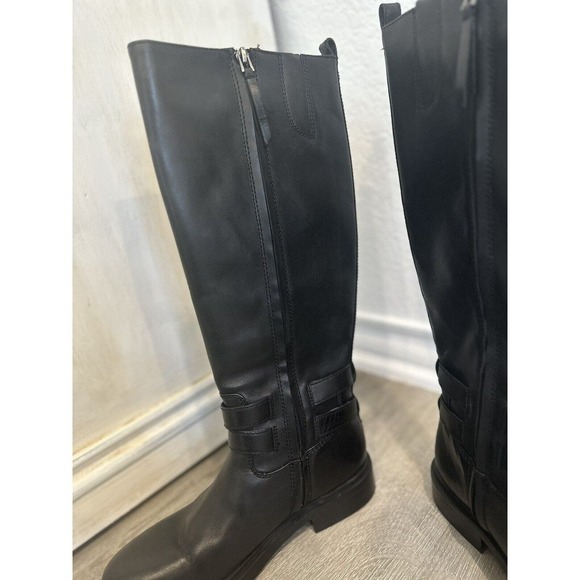 SAM EDELMAN Womens Black Freda Round Toe Block Heel Leather‎ Riding Boot size 9M - Picture 6 of 9